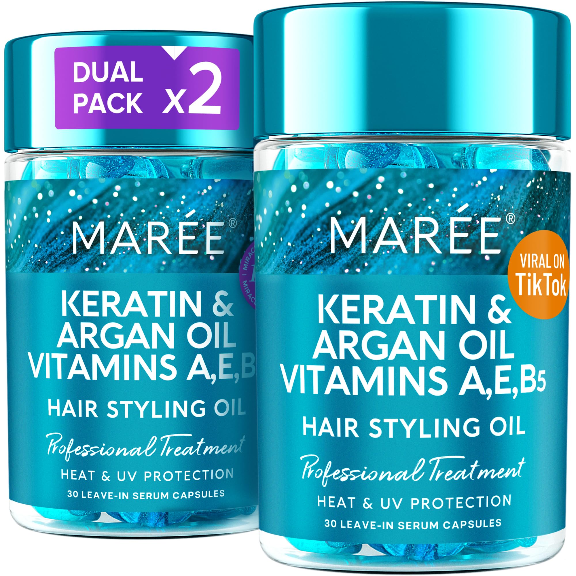 MAREE Hair Oil bottle pour for easy application and frizz control.