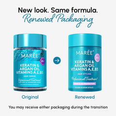 MAREE Hair Oil capsules dispense a precise dose for mess-free hydration.