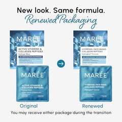 MAREE Hydrogel mask application showing soothing, cooling comfort for daily care