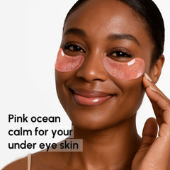 MAREE Pink Eye Gels box open reveals 20-pair hydrogel patches for depuffing routine