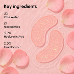MAREE Pink Eye Gels under-eye patches application demonstrates soothing cooling and hydration benefits
