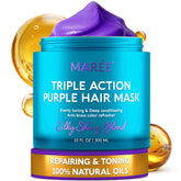 MAREE purple hair mask jar closeup showing deep conditioning for toned blonde hair