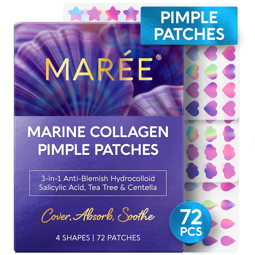 MAREE Star Pimple Patches closeup of star shapes for overnight oil absorption.