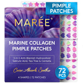 MAREE Star Pimple Patches closeup of star shapes for overnight oil absorption.
