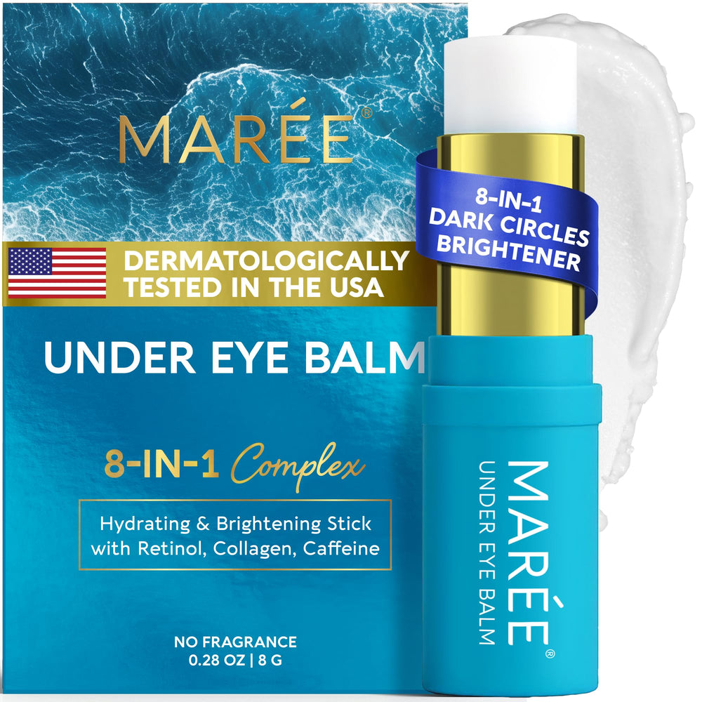 MAREE Under Eye Balm Stick application demonstrating on-the-go hydration