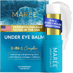 MAREE Under Eye Balm Stick application demonstrating on-the-go hydration