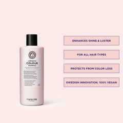 Maria Nila Luminous Colour Shampoo pour reveals smooth lather for color-safe washing.