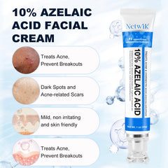 Marianp Azelaic Acid 10% Cream texture-closeup reveals smooth gel-cream for gentle use.