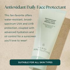 Marini SkinSolutions antioxidant daily face protectant texture closeup highlights lightweight, invisible sunscreen finish.
