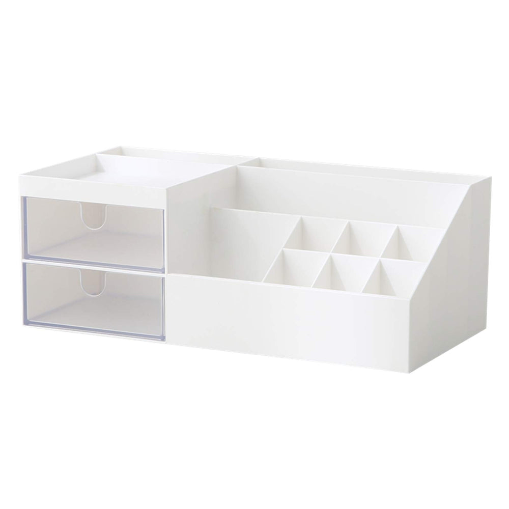 Marknor vanity organizer front view shows tidy cosmetics for quicker routines.