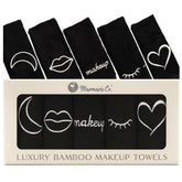 Marmaris Co luxury black makeup washcloth close-up shows buttery-soft texture for gentle makeup removal