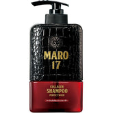 MARO17 signature shampoo bottle showing volumizing formula for fuller hair