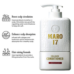 MARO17 texture closeup reveals creamy formula for hydrated scalp.