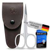 MarQus Solingen nail scissors curved-tip closeup for precise nail trimming.