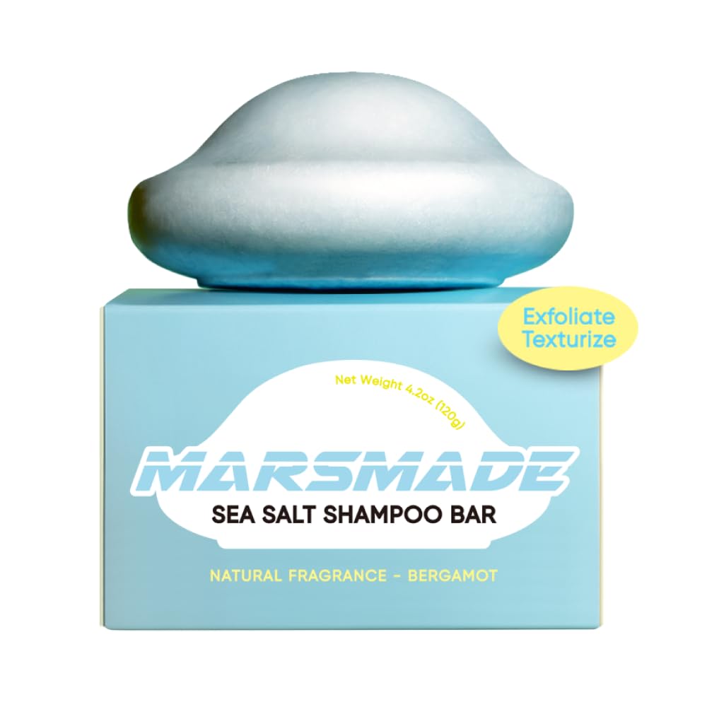 Mars Made sea salt shampoo bar close-up texture showing natural volume potential.