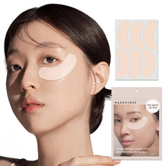Marshique under-eye patches texture close-up highlighting cooling, refreshing feel.