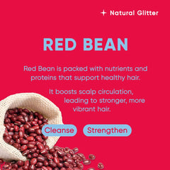 MARS MADE Red Bean Shampoo Bar in-use shot demonstrates daily cleansing with gentle coconut-derived surfactant.