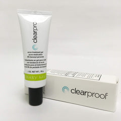 Mary Kay ClearProof gel label highlighting 2% salicylic acid for acne control.