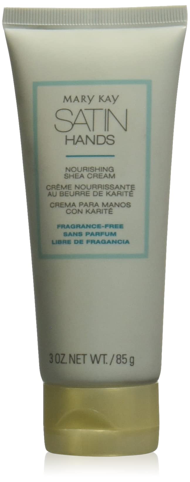 Mary Kay Satin Hands jar closeup, nourishing shea cream for daily hydration.