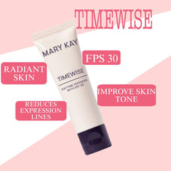 Mary Kay Timewise Daytime SPF30 closeup shows a smooth texture for quick mornings.