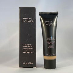 Mary Kay TimeWise Matte 3D Foundation Ivory C110 swatch on skin showing natural matte coverage.