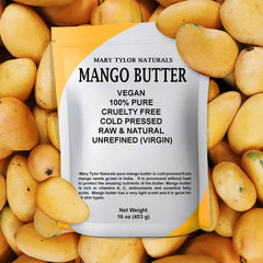 Mary Tylor Naturals mango butter packaging in resealable pouch