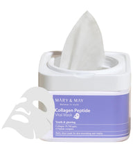 Mary&May Collagen Peptide Vital Mask box with 30 sheets for easy daily hydration.