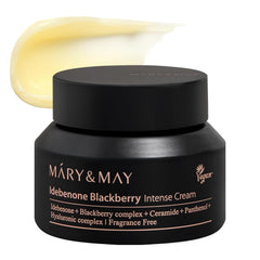 Mary&May Idebenone Blackberry Cream tub closeup showing premium antioxidant cream