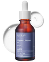 Mary&May serum bottle close-up showing fragrance-free formula for sensitive skin.