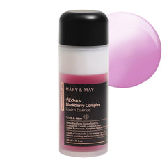 Mary&May vegan blackberry cream essence bottle shows milky texture for deep hydration