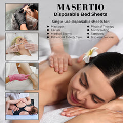 MASERTIO bed cover features a face-cut-out for comfortable treatments.