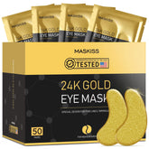 Maskiss 24k gold under-eye patches pack—premium care for refreshed, radiant eyes.