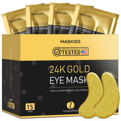 Maskiss 24k Gold Under Eye Patches packshot highlighting hydration for a revived under-eye area