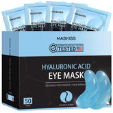 Maskiss under-eye patches packaging closeup highlights individually sealed freshness for daily use.
