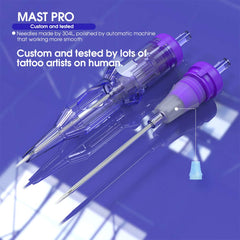 Mast Pro purple cartridge closeup shows clear body for easy cleaning between color changes