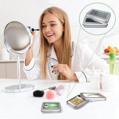 MatFirsmo metal-pvc durable cotton-swab-box sturdy design for repeated use.