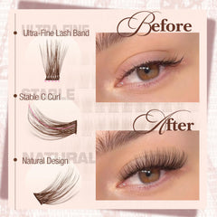 Mavphnee dark brown lashes with a comfort-first cotton band for all-day wear.