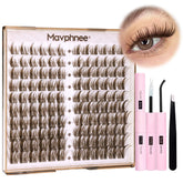 Mavphnee brown lash clusters 120pcs for natural everyday glam.
