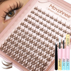 Mavphnee brown lash clusters close-up for natural at-home styling