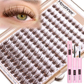Mavphnee brown lash clusters kit packaging shows all-in-one set for home eyelash styling