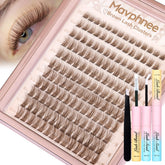 Mavphnee Brown Lash Clusters Kit packaging for at-home natural lash looks.
