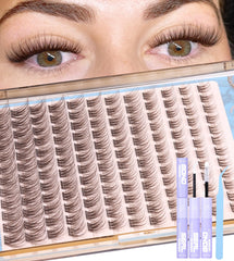 Mavphnee brown lash clusters kit for easy natural daily lashes
