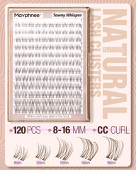 Mavphnee brown lash clusters with clear band provide invisible lash line and comfortable wear.