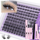Mavphnee lash clusters kit 120pcs for a wispy, natural look at home.