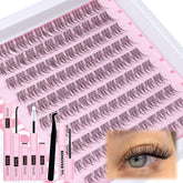 Mavphnee lash clusters kit inside pack for easy DIY lash application.