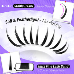Mavphnee lash spikes 17mm DCurl wispy effect on eyes.