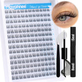 Mavphnee natural cluster lashes kit 168pcs enables effortless full-lash looks.