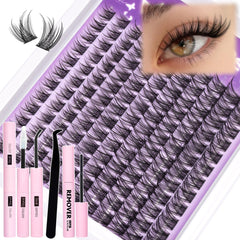 Mavphnee natural lash clusters kit 132pcs front view for all-in-one beauty solution