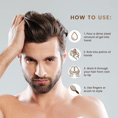 Max Green Alchemy MGA gel texture on hand, lightweight texture for flexible restyling with water.
