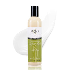 Max Green Alchemy Scalp Rescue Styling Gel bottle shows organic formula for flexible hold